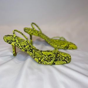 Zara lime green snakeskin heels